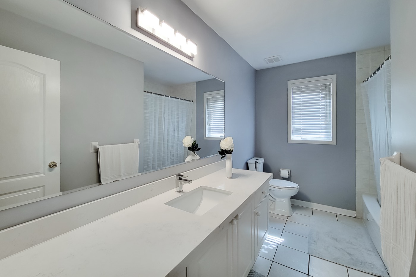 Sparkling modern bathroom after a deep clean