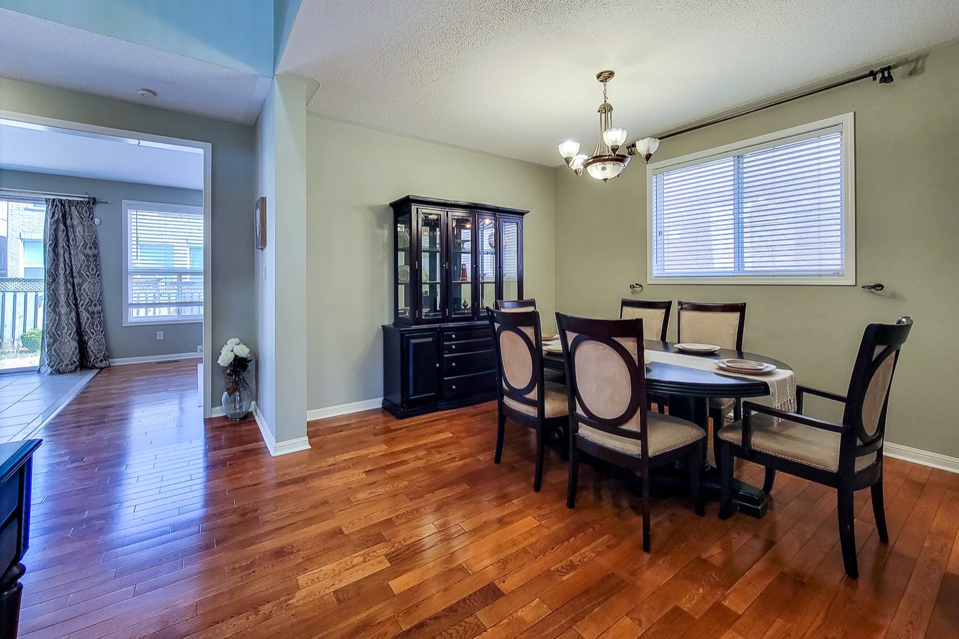 Cleaned dining room with hardwood floors