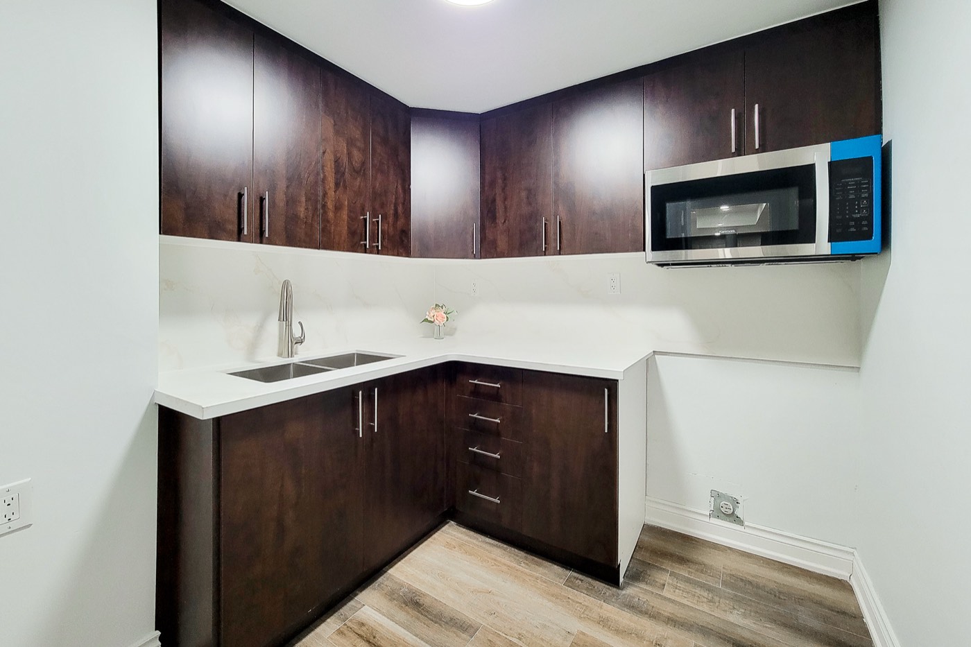 Cleaned kitchenette and wet bar